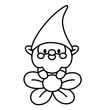 recommend clip art: Cute kawaii gnome garden cartoon outline icon
                    