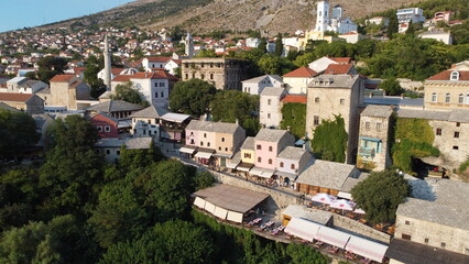 Fototapeta premium Mostar, Bosnia and Herzegovina. Aerial view.