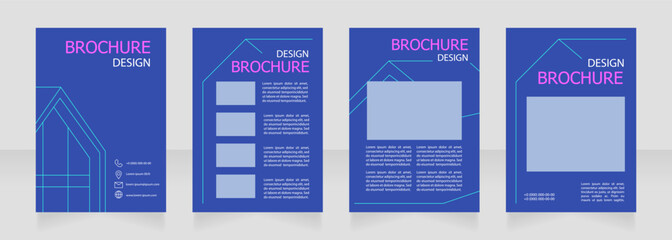 Technology and science in housing blank brochure design. Template set with copy space for text. Premade corporate reports collection. Editable 4 paper pages. Tahoma, Myriad Pro fonts used