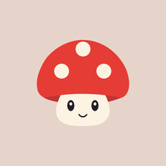 Funny happy cute little smiling mushroom.Vector flat cartoon character illustration Kawaii icon.Isolated on white background,Small mushroom, boletus,