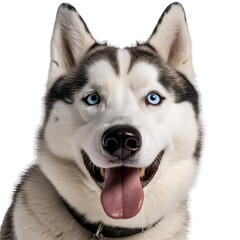 Siberian husky isolated on transparent background.