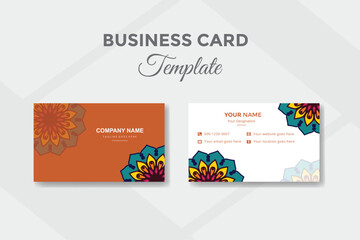 Business visiting card decorative elements mandala vector design