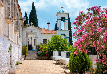 Pangia Spilani orthodox monastery,Samos,Greece - obrazy, fototapety, plakaty