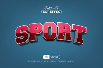 Fototapeta premium Sport text effect curved style. Editable text effect.