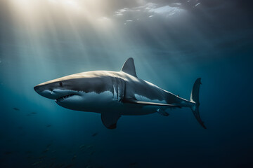 Fototapeta premium The Great White Shark. Generative AI