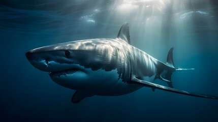 Naklejka premium The Great White Shark. Generative AI