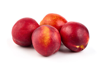 Nectarine fruits, isolated on white background.