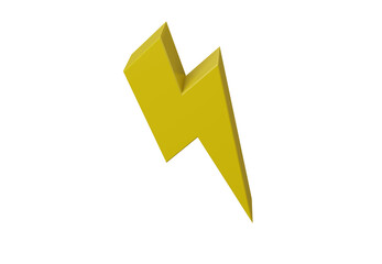 3d illustration thunderyellow isolated on transparent background