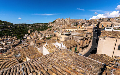 View of Modica, one of the most beautiful baroque cities in Sicily - 615758900