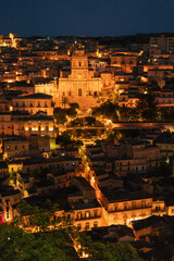 View of Modica, one of the most beautiful baroque cities in Sicily - 615759176