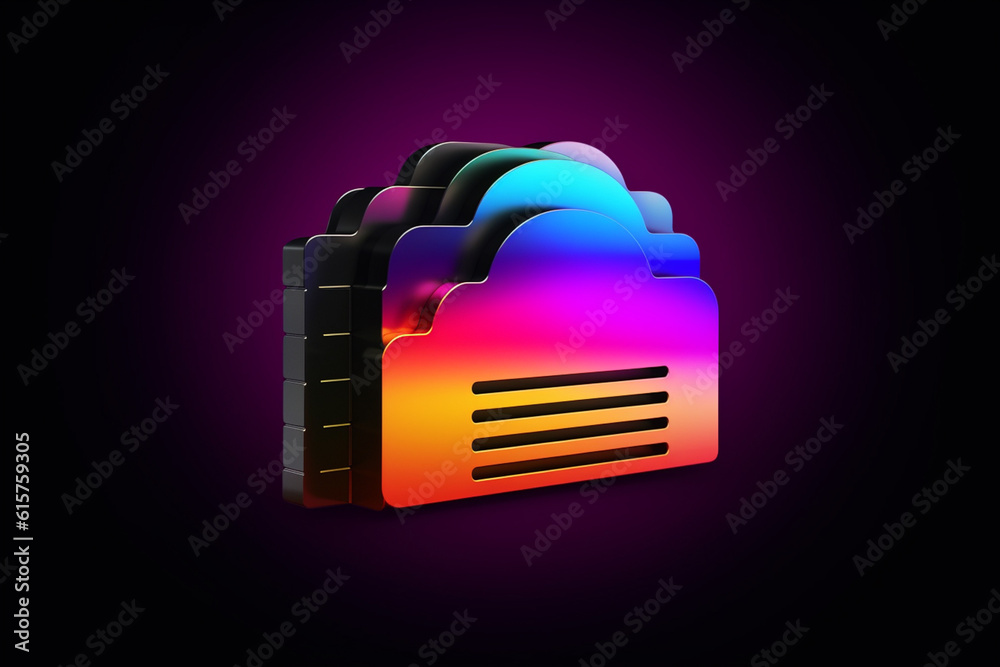 Fototapete a gradient-style cloud server download icon, featuring a smooth transition of colors within the clou