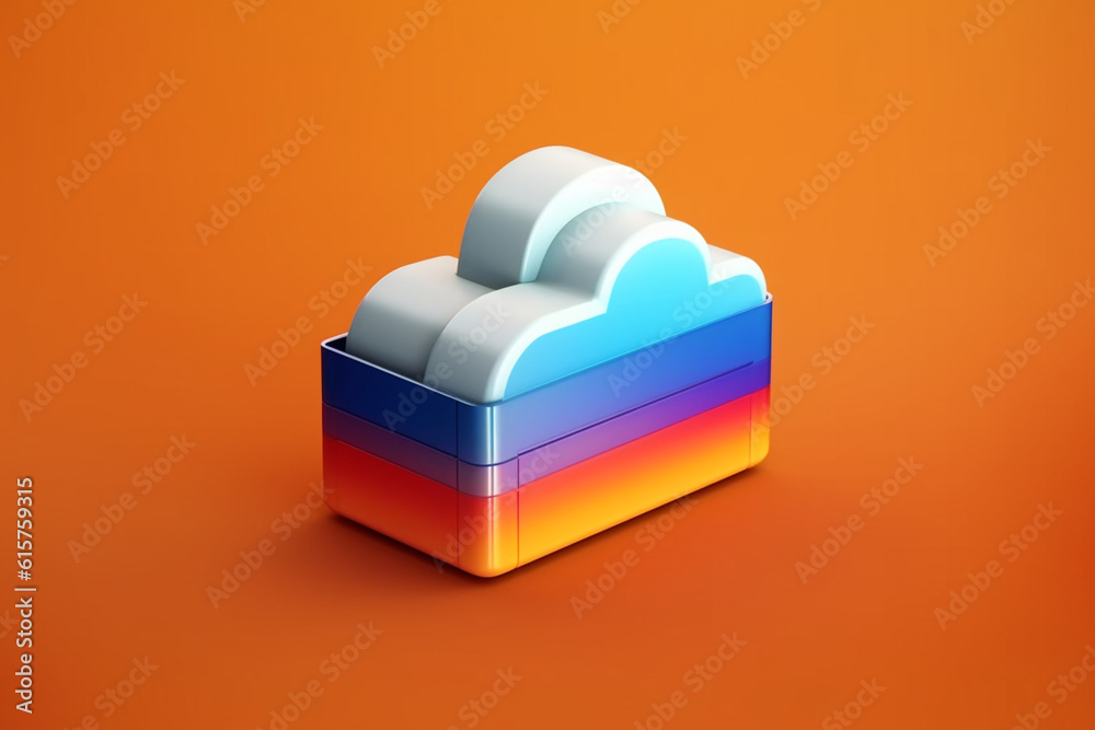 Leinwandbilder a stylized and recognizable cloud server download icon designed specifically for mobile applications