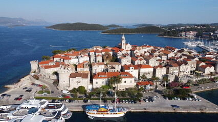 Korcula, Croatia. Aerial view.