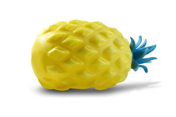 Fake pineapples on a white background,with clipping path