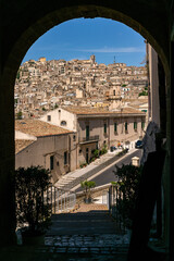 View of Modica, one of the most beautiful baroque cities in Sicily - 615759396