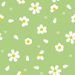 Vector seamless summer floral pattern with daisies - 615759931