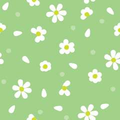 Vector seamless summer floral pattern with daisies