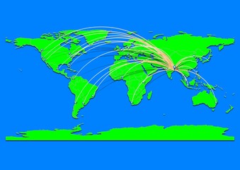 Naklejka premium Vibrant Bhubaneswar, India map - Export concept map for Bhubaneswar, India on World map. Suitable for export concepts. File is suitable for digital editing and prints of all sizes.
