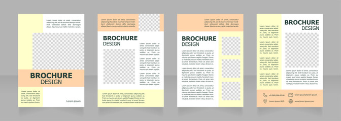 Cosmetological clinic service blank brochure design. Template set with copy space for text. Premade corporate reports collection. Editable 4 paper pages. Tahoma, Myriad Pro fonts used