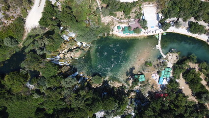Kravice waterfalls, Bosnia and Herzegovina. Aerial view.