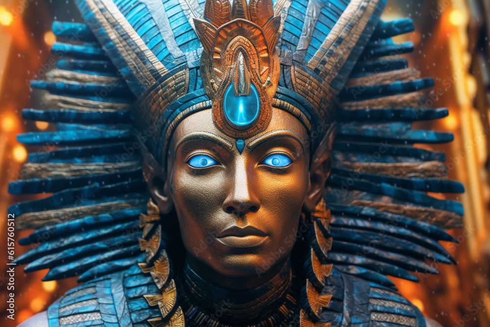 Poster amun's divine majesty: a regal image capturing the abstract essence of amun, the king of gods and th