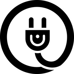 power cable solid icon