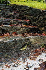 Foot path stairs in Aksla Park - Alesund, Norway