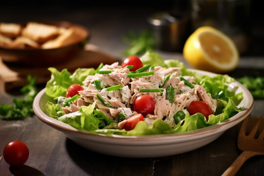 Photo of a delicious bowl of tuna salad