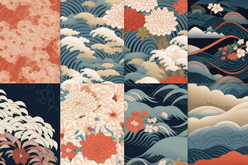 Japanese Traditional Illustration Design. Generative AI.