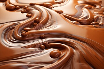 Abstract shiny wavy chocolate texture background