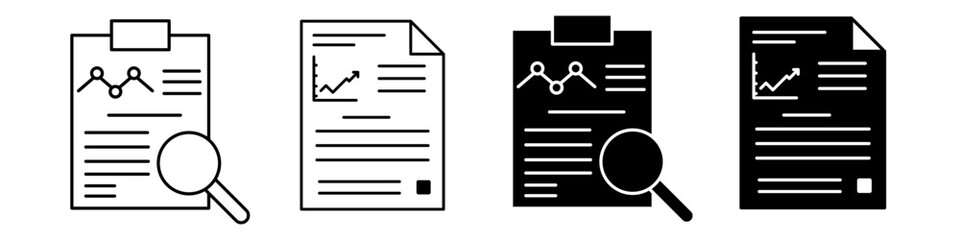 Data analysis line icons vector set. analytics illustration sign collection. statistics symbol.