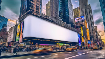 Fotobehang Mockup of an Empty Billboard in Times Square, New York City © Digital Dreamscape