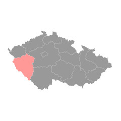 Plzen region administrative unit of the Czech Republic. Vector illustration.