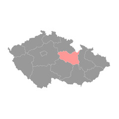 Pardubice region administrative unit of the Czech Republic. Vector illustration.