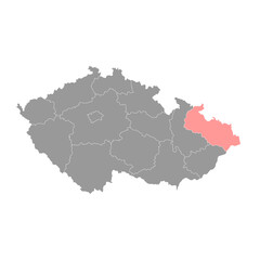 Moravian Silesian region administrative unit of the Czech Republic. Vector illustration.