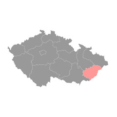 Zlin region administrative unit of the Czech Republic. Vector illustration.