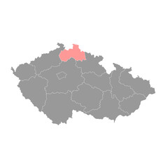 Liberec region administrative unit of the Czech Republic. Vector illustration.
