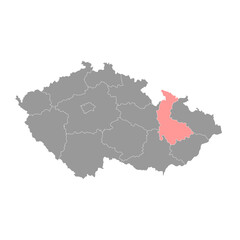 Olomouc region administrative unit of the Czech Republic. Vector illustration.
