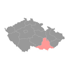 South Moravian region administrative unit of the Czech Republic. Vector illustration.