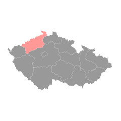 Fototapeta na wymiar Usti nad Labem region or Ustecky region administrative unit of the Czech Republic. Vector illustration.