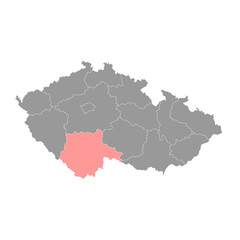 Obraz premium South Bohemian region administrative unit of the Czech Republic. Vector illustration.