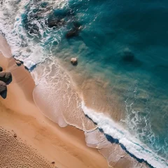 Foto op Canvas Captivating Coastal Serenity Aerial Glimpse of Tranquil Beach and Gentle Waves. Generative AI ©  Creative_studio