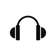 Flat Music Headphone Isolated Vector Icon Illustration