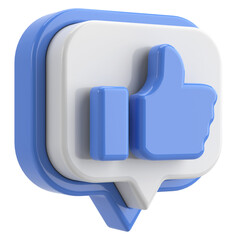 Like icon. Like button. 3D illustration.