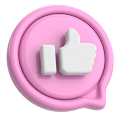 Like icon. Like button. 3D illustration.