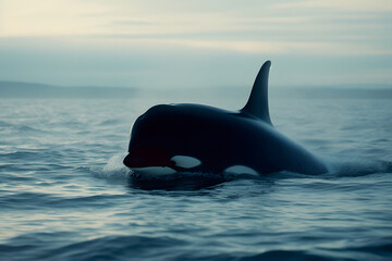 Naklejka premium Killer Whale in its Marine Realm. Generative AI