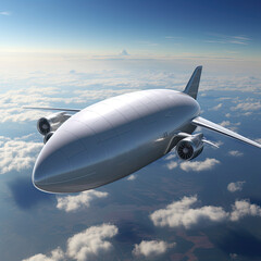 Future of air cargo transport, aerial transportation, Passenger Autonomous Aerial Vehicle AAV in sky,  Generative AI