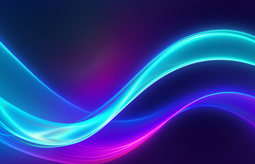 Fototapeta na wymiar Abstract fluid iridescent holographic neon curved wave