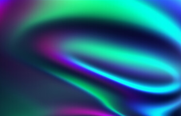 Fototapeta premium Abstract fluid iridescent holographic neon curved wave