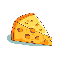 Maasdam cheese cartoon illustration on white background